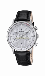 Festina Watches : F16893/1 Silver Dial Stopwatch 24 Hour Display Men Watch