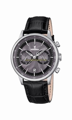 Festina Watches : F16893/5 Grey Dial Calfskin Band Men Watch