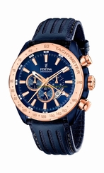 Festina Watches : F16897/1 Blue Dial Calfskin Band Men Watch