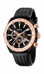 Festina Watches : F16899/1 Black Dial Stopwatch Dual Time Luminescent Hands Men Watch