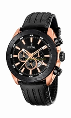 Festina Watches : F16900/1 Black Dial Stopwatch Dual Time Luminescent Hands Men Watch