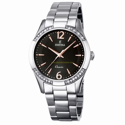 Festina Watches : F16913/2 Black Dial Stainless Steel Women Watch
