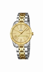 Festina Watches : F16941/1 Gold Dial Stainless Steel Plated Women Watch