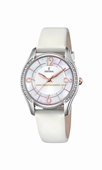Festina Watches : F16944/A Quartz Mother of Pearl Dial White Leather Women Watch