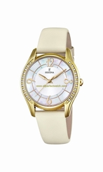 Festina Watches : F16945/A Quartz Analog White Leather Women Watch