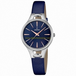 Festina Watches : F16954/2 Quartz Analog Blue Leather Women Watch