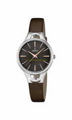 Festina Watches : F16954/3 Black Dial Calfskin Band Men Watch