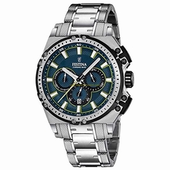 Festina Watches : F16968/3 Blue Dial Stainless Steel Band Men Watch