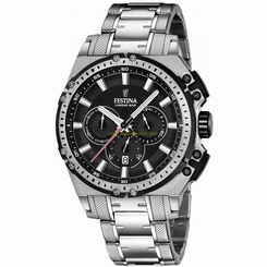 Festina Watches : F16968/4 Black Dial Stainless Steel Band Men Watch