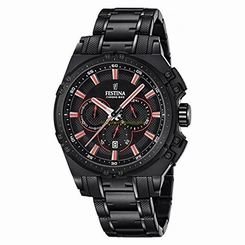 Festina Watches : F16969/4 Black Dial Stainless Steel Band Men Watch