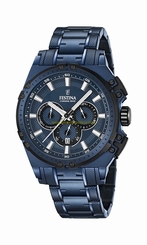 Festina Watches : F16973/1 Blue Dial Stainless Steel Band Men Watch