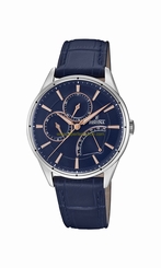 Festina Watches : F16974/3 Quartz Multifunction Dial Blue Leather Men Watch
