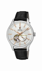 Festina Watches : F16975/1 Automatic Black Leather Men Watch