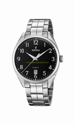 Festina Watches : F16976/2 Black Dial Stainless Steel Men Watch