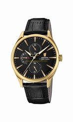 Festina Watches : F16993/2 Black Dial Calfskin Band Men Watch