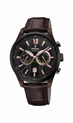 Festina Watches : F16999/2 Black Dial Stop Watch Men Watch