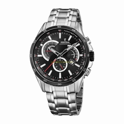 Festina Watches : F20200/4 Black Dial Stainless Steel Men Watch