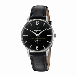 Festina Watches : F20248/4 Black Dial Calfskin Band Men Watch