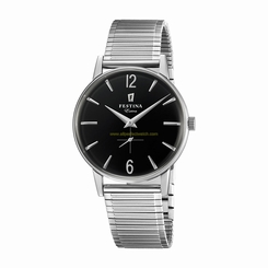 Festina Watches : F20250/4 Black Dial Stainless Steel Plated Women Watch
