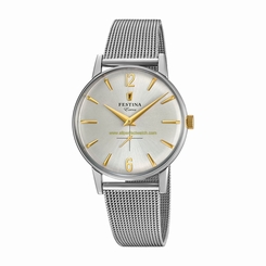 Festina Watches : F20252/2 Silver Dial Stainless Steel Band Men Watch