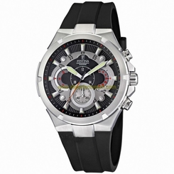 Festina Watches : F6814/1 Quartz Chronograph Black Rubber Strap Men Watch