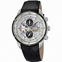 Festina Watches : F6821/1 Quartz Chronograph Date Black Leather Men Watch