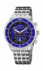 Festina Watches : F6830/3 Blue Dial Stopwatch Luminescent Hands Men Watch