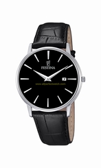 Festina Watches : F6831/4 Quartz Analog Date Black Leather Men Watch