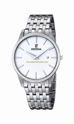Festina Watches : F6833/1 White Dial Stainless Steel Men Watch