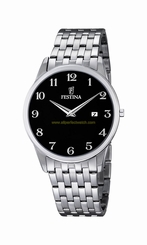 Festina Watches : F6833/4 Black Dial Stainless Steel Men Watch