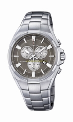 Festina Watches : F6834/2 Grey Dial Chrome-plated-stainless-steel Band Men Watch