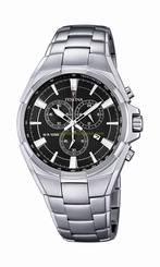 Festina Watches : F6834/4 Black Dial Stopwatch Luminescent Hands Men Watch
