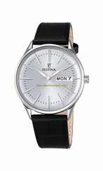 Festina Watches : F6837/1 Quartz Analog Day Date Black Leather Men Watch
