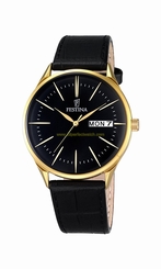 Fake AAA Festina Watches : F6838/3 Black Dial Stainless Steel Plated Men Watch Watch