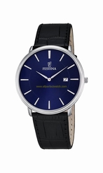 Festina Watches : F6839/4 Quartz Analog Date Black Leather Men Watch
