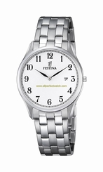 Festina Watches : F6840/1 White Dial Stainless Steel Men Watch