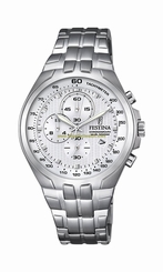 Festina Watches : F6843/1 Silver Dial Stopwatch Luminous Hand Men Watch