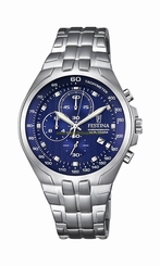 Festina Watches : F6843/3 Blue Dial Stopwatch Luminous Hand Men Watch