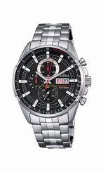 Festina Watches : F6844/4 Black Dial Stainless Steel Band Men Watch