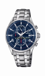 Festina Watches : F6853/3 Blue Dial Chronograph Date Stainless Steel Men Watch