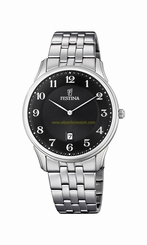 Festina Watches : F6856/4 Black Dial Stainless Steel Men Watch