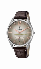 Festina Watches : F6857/5 Grey Dial Calfskin Band Men Watch