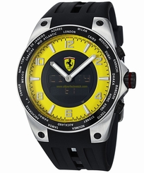 Ferrari Watches : FE-05-ACC-YW Yellow And Black Dial Rubber Band Women Watch