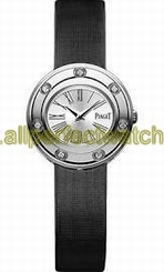 Piaget Watches : G0A35085 Quartz Analog Diamond Bezel 18k White Gold Case Black Satin Strap Women Watch