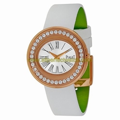 Piaget Watches : G0A36188 Quartz Diamond Bezel 18kt Rose Gold white Satin Strap Women Watch