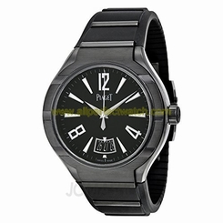 Piaget Watches : G0A37003 Automatic Date Black Rubber Men Watch