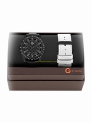 Guess Watches : G10430G1 Black Dial Leather Band Men Watch