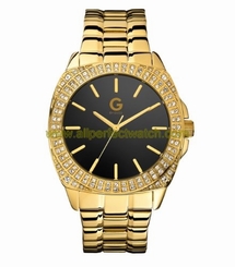 Guess Watches : G10914G1 Quartz Black Dial Gold Tone Stainless Steel Men Watch