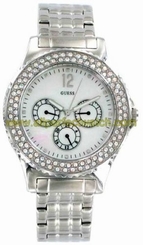 Guess Watches : G12581L Silver Dial Stainless Steel Band Women Watch