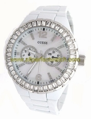 Guess Watches : G13552L Japanese Quartz White Mother Of Pearl Dial Stainless Steel Women Watch